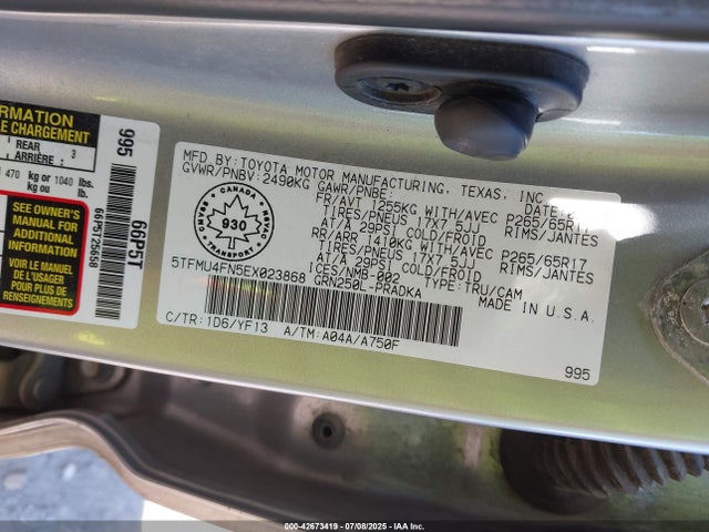 5TFMU4FN5EX023868 Toyota 1gr-fe