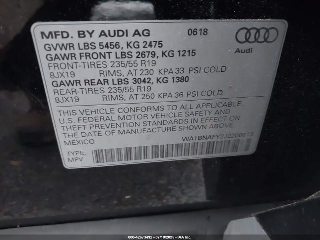 2018 AUDI Q5 WA1BNAFY2J2206613 Photo 8
