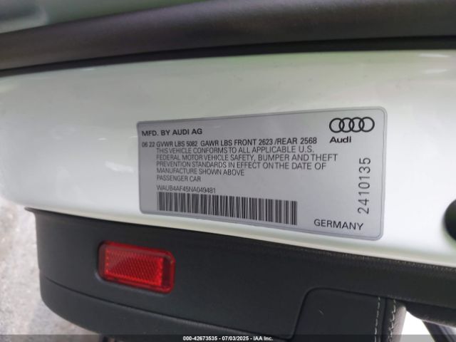2022 AUDI S4 WAUB4AF45NA049481 Photo 8