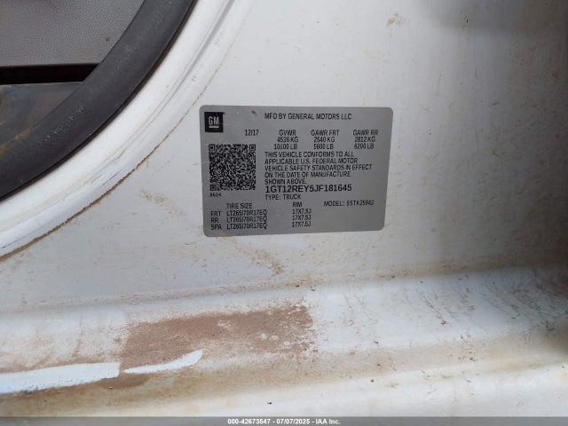 GMC l5p - direct injection, duramax, gen 5, var 1 2018 1GT12REY5JF181645 Image 9
