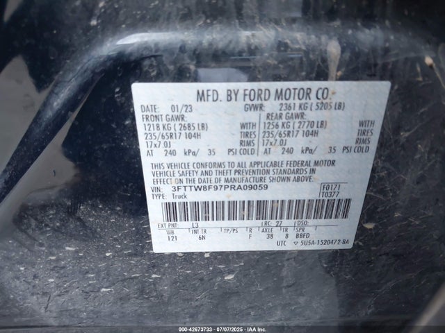Ford Maverick 2023 3FTTW8F97PRA09059 Image 9
