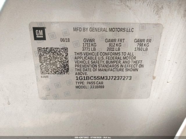 2018 CHEVROLET CRUZE 1G1BC5SM3J7237273 Photo 8