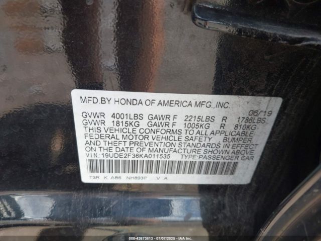 2019 ACURA ILX 19UDE2F36KA011535 Photo 8