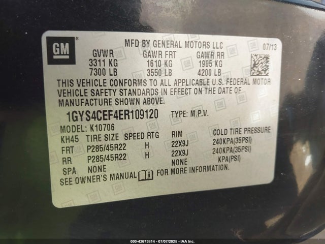 2014 CADILLAC ESCALADE 1GYS4CEF4ER109120 Photo 8
