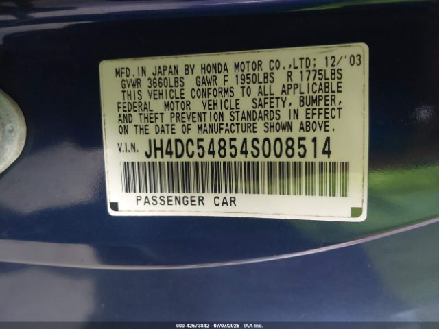 2004 ACURA RSX JH4DC54854S008514 Photo 8