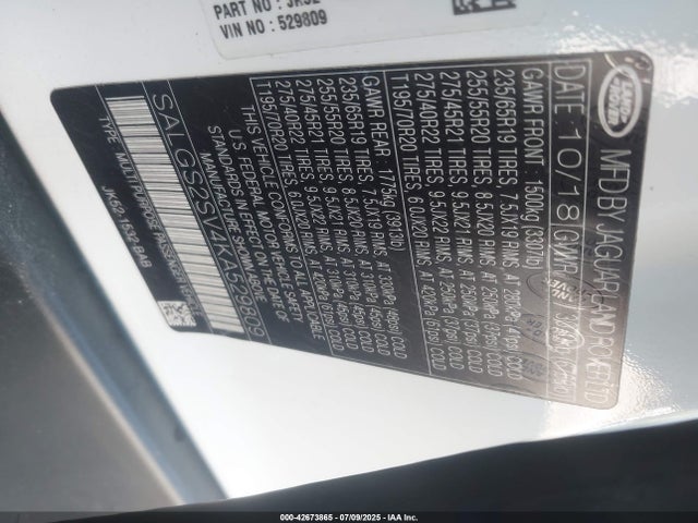 Land Rover aj126 2019 SALGS2SV4KA529809 Image 9