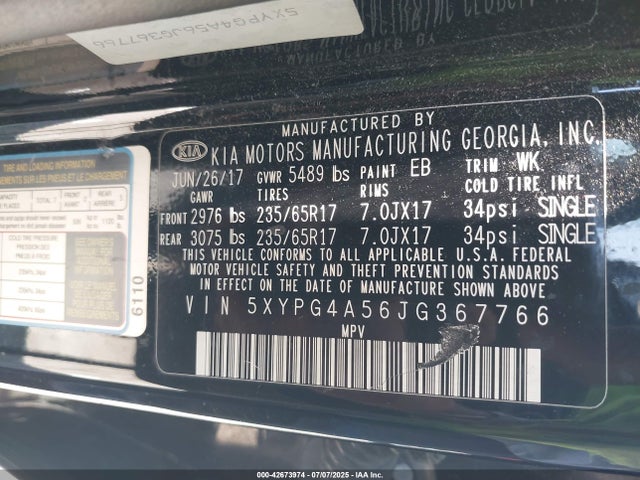 5XYPG4A56JG367766 KIA gdi lambda-ii