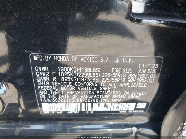 3CZRZ1H50RM732782 Honda k20z5