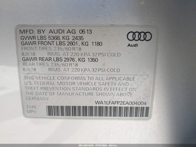 Audi 2.0t 2014 WA1LFAFP2EA004004 Image 9