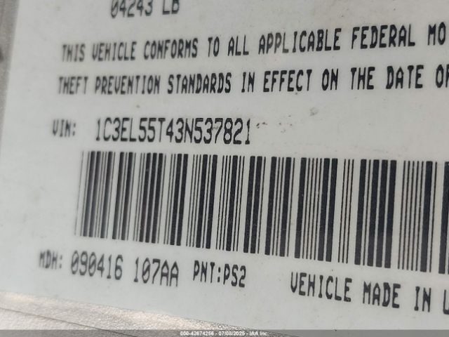 2003 CHRYSLER SEBRING 1C3EL55T43N537821 Photo 8