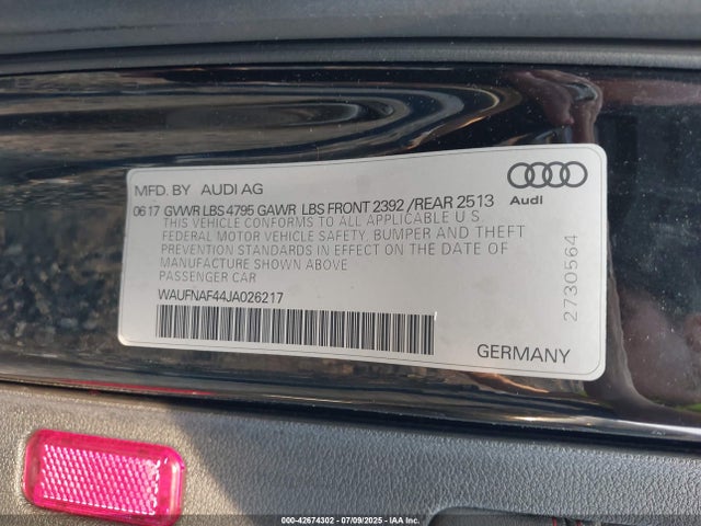 Audi 2018 2018 WAUFNAF44JA026217 Image 9