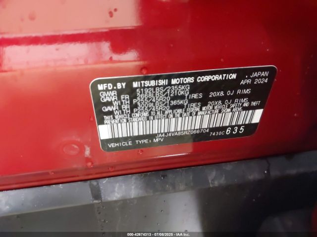 2024 MITSUBISHI OUTLANDER JA4J4VA85RZ066704 Photo 8