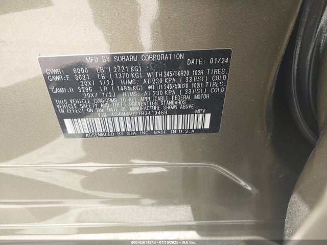 4S4WMAUD7R3419469 Subaru Ascent