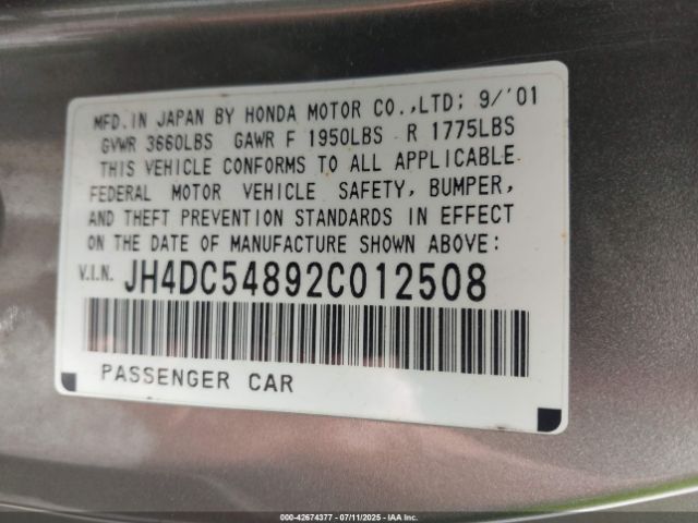 2002 ACURA RSX JH4DC54892C012508 Photo 8