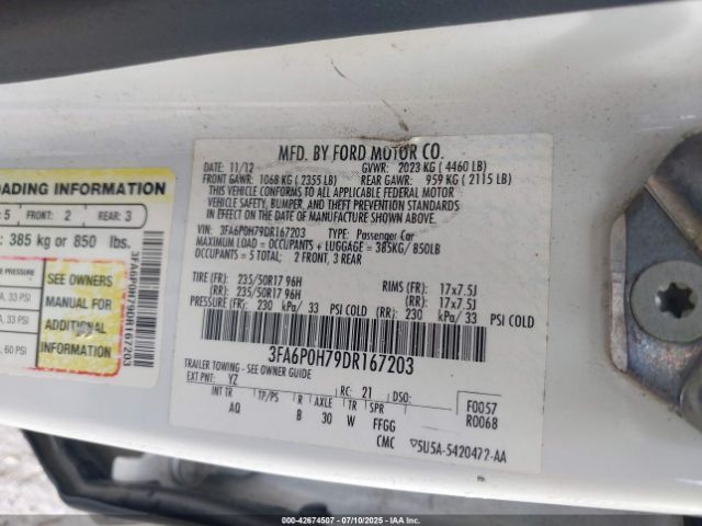 2013 FORD FUSION 3FA6P0H79DR167203 Photo 8