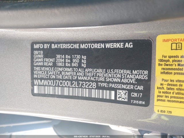 2020 MINI HARDTOP WMWXU7C00L2L73228 Photo 8