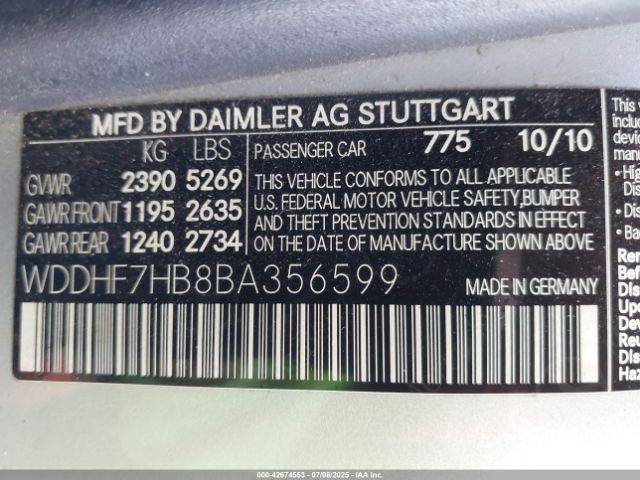 2011 MERCEDES-BENZ E 63 AMG WDDHF7HB8BA356599 Photo 8