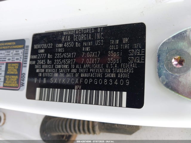 KIA gdi theta iii 2023 5XYK7CAF0PG083409 Image 9