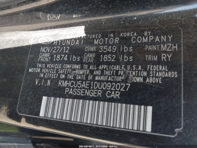 2013 HYUNDAI ACCENT KMHCU5AE1DU092027 Photo 8