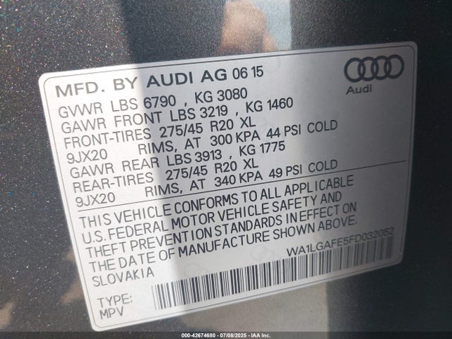2015 AUDI Q7 WA1LGAFE5FD032052 Photo 8