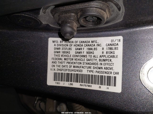 2HGFC2F55JH524503 Honda k20c2