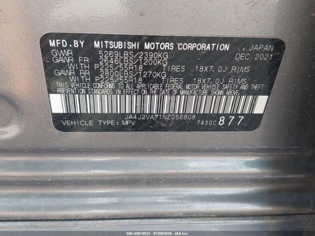2022 MITSUBISHI OUTLANDER PHEV JA4J2VA71NZ056808 Photo 8
