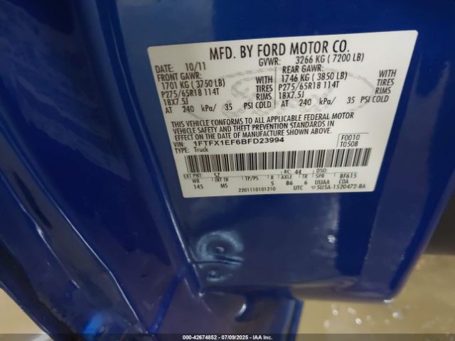 2011 FORD F-150 1FTFX1EF6BFD23994 Photo 8