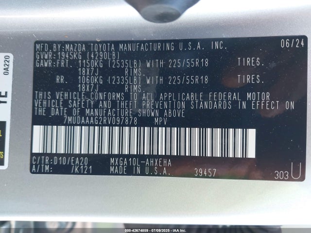 Toyota m20a-fks 2024 7MUDAAAG2RV097878 Image 9