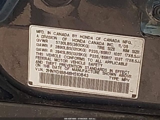 2006 ACURA MDX 2HNYD18846H510843 Photo 8