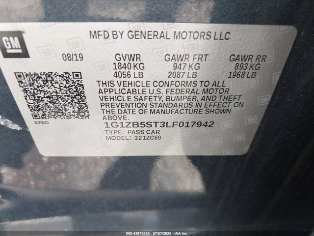 1G1ZB5ST3LF017942 Chevrolet lfv - direct injection, variable valve timing, gen 1