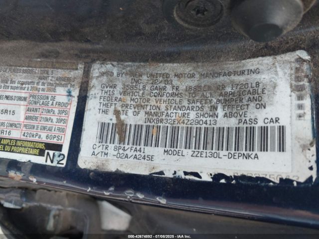 2004 TOYOTA COROLLA 1NXBR32EX4Z290413 Photo 8