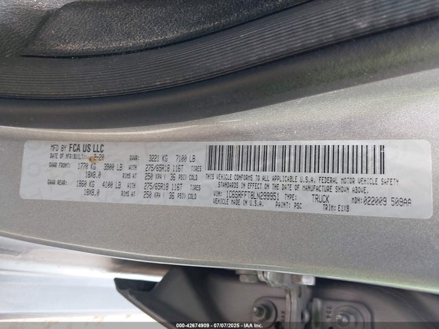 RAM 1500 2020 1C6SRFFT8LN299951 Image 9