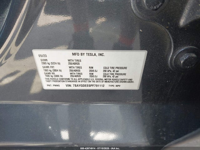 7SAYGDEE6PF791112 Tesla 2023