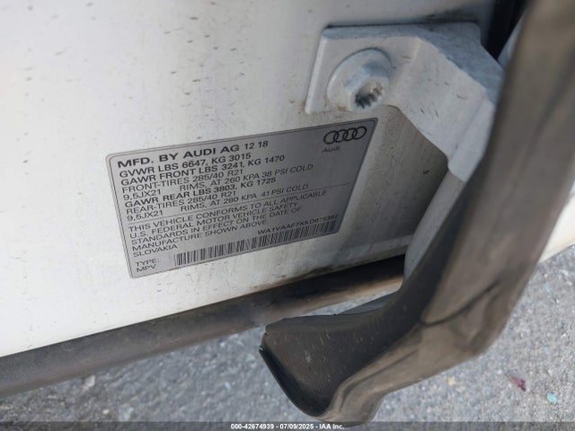 2019 AUDI Q7 WA1VAAF7XKD025362 Photo 8