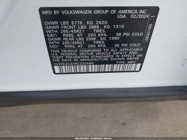 Volkswagen tsi 2024 1V2FE2CAXRC232496 Image 9