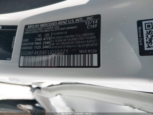 Mercedes-Benz 2015 2015 55SWF4KB8FU033271 Image 9