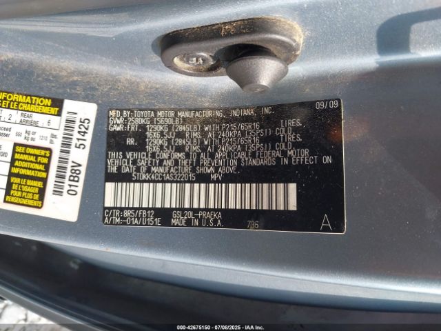 2010 TOYOTA SIENNA 5TDKK4CC1AS322015 Photo 8