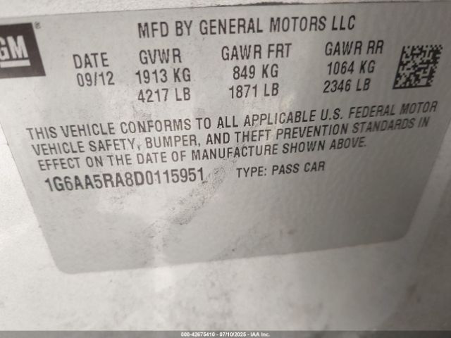 2013 CADILLAC ATS 1G6AA5RA8D0115951 Photo 8