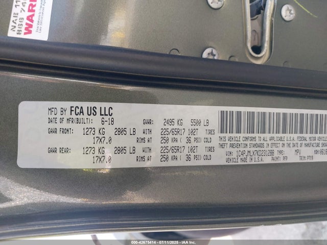 Jeep 2019 2019 1C4PJMLX7KD231288 Image 9