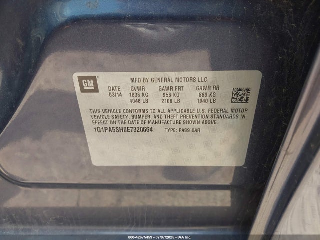 1G1PA5SH0E7320664 Chevrolet luw