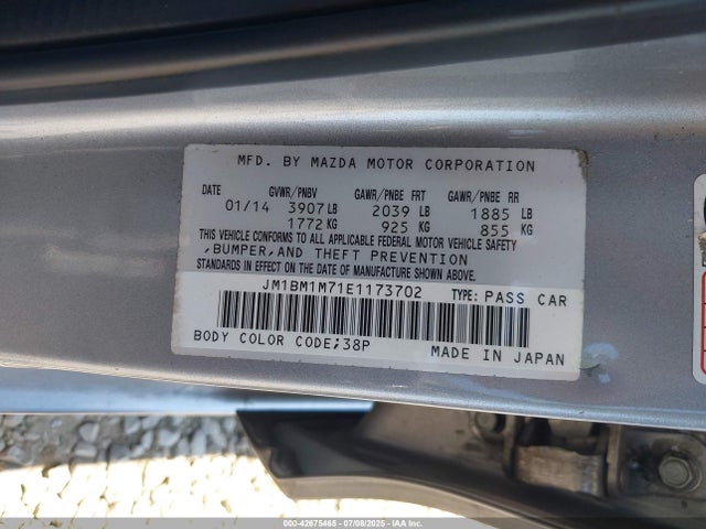 Mazda pe 2014 JM1BM1M71E1173702 Image 9