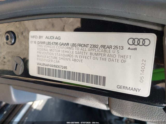 2017 AUDI A4 WAUENAF44HN007245 Photo 8