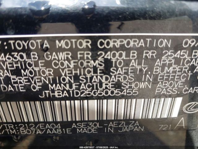 2016 LEXUS IS 200T JTHBA1D25G5005455 Photo 8