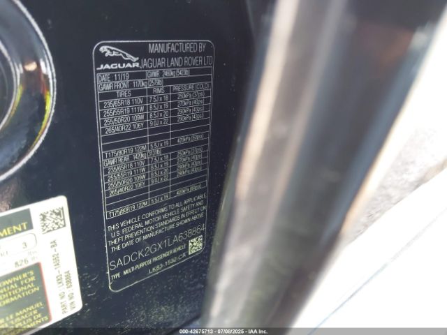 2020 JAGUAR F-PACE SADCK2GX1LA638864 Photo 8