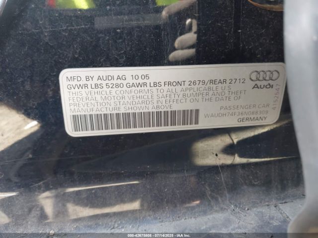 2006 AUDI A6 WAUDH74F36N088309 Photo 8