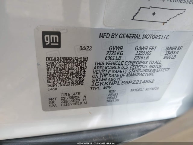 Aukcja sprzedaży 2023 Gmc Acadia Fwd Denali, vin: 1GKKNPLS9PZ214852, numer aukcji: 42675825