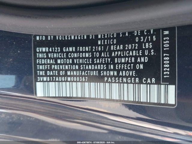 Volkswagen Golf 2015 3VW817AU6FM080367 Image 9