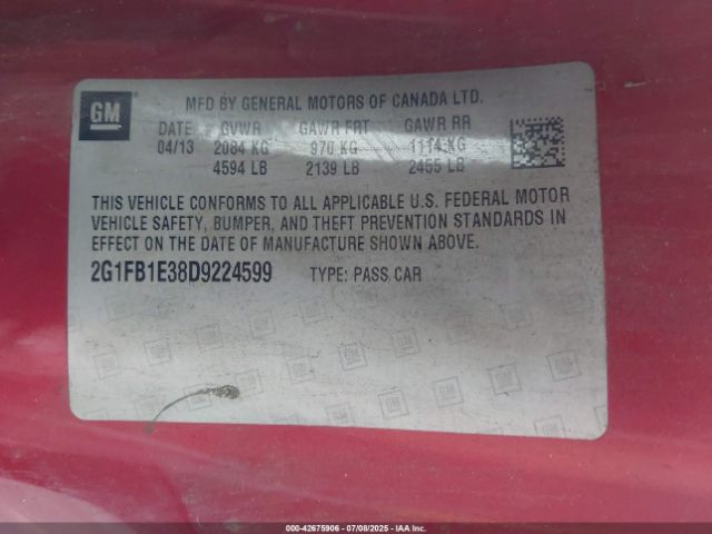 2013 CHEVROLET CAMARO 2G1FB1E38D9224599 Photo 8