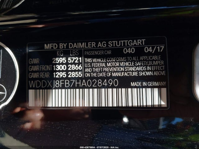 WDDXJ8FB7HA028490 Mercedes-Benz 2017