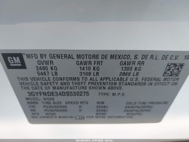 2013 CADILLAC SRX 3GYFNDE34DS530275 Photo 8